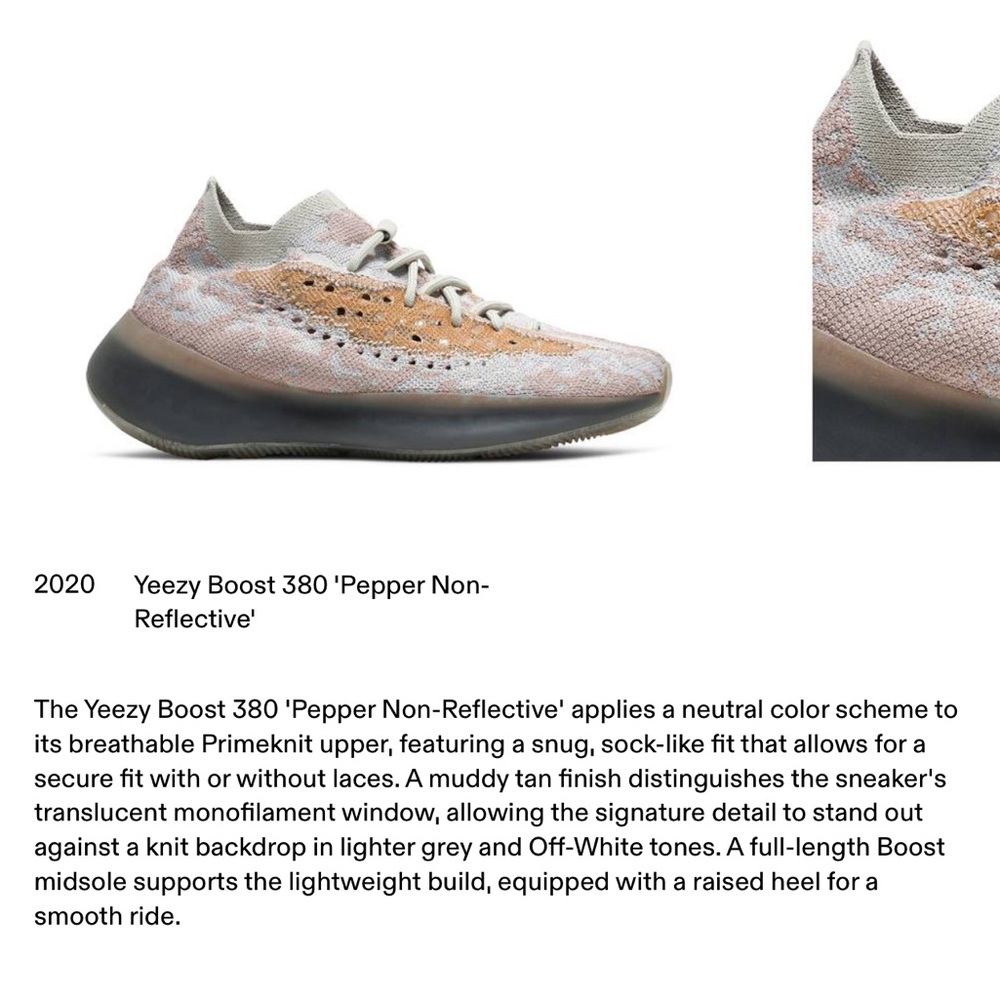 Adidas Yeezy Boost 380 Pepper Non-Reflective